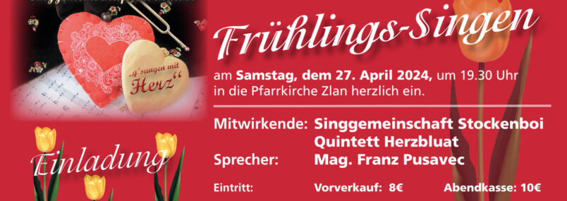 Einladung zum Frühlingssingen am 27.04.2024